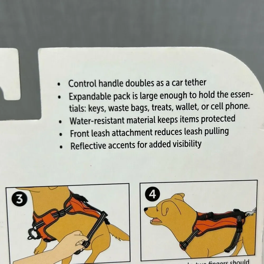 NEW PetSafe Walk Along Outdoor Harness Sz Small Orange Reflective 15-35 lbs